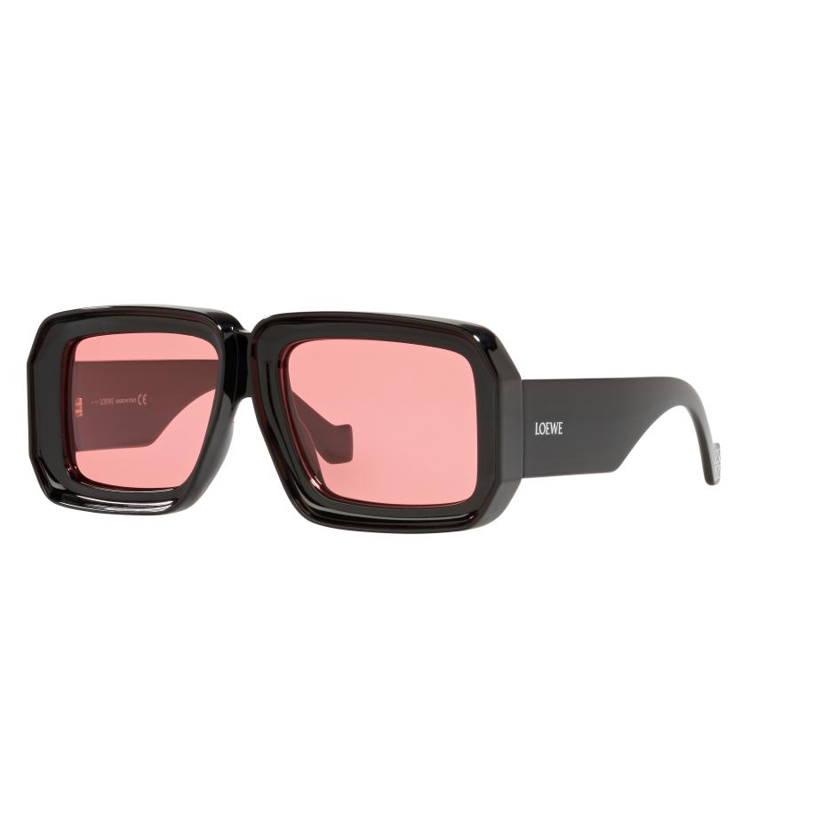 Loewe Unisex Sunglass LW40064U - Framekleur: Zwart glanzend, Lenskleur: Paars Paars