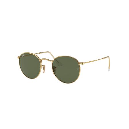 Ray-Ban Mannelijk Sunglass RB3447N Round Flat Lenses - Framekleur: Arista goud, Lenskleur: G-15 Groen