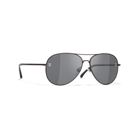 Chanel Vrouwelijk Sunglass Pilot Sunglasses CH4189TQ - Framekleur: Bruin, Lenskleur: Grijs