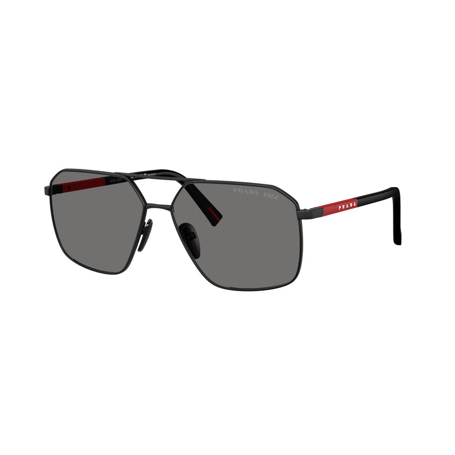 Prada Linea Rossa Mannelijk Sunglass PS A50S - Framekleur: Matzwart, Lenskleur: Donkergrijs Polar Grijs