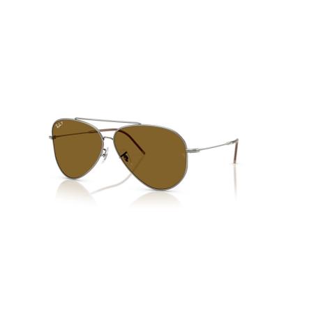 Ray-Ban Aviator Reverse zonnebril Staalgrijs montuur Bruin glazen Gepolariseerd 62-11