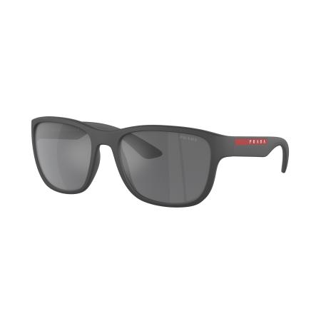 Prada Linea Rossa Mannelijk Sunglass PS 01US Active - Framekleur: Grijs Rubber, Lenskleur: Grijs gespiegeld zwart