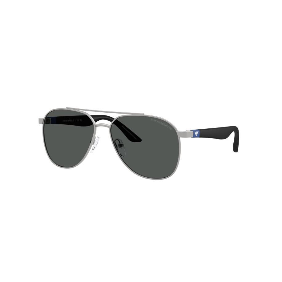 Emporio Armani Unisex Sunglass EK2001 - Framekleur: Mat Zilver, Lenskleur: Donkergrijs Grijs