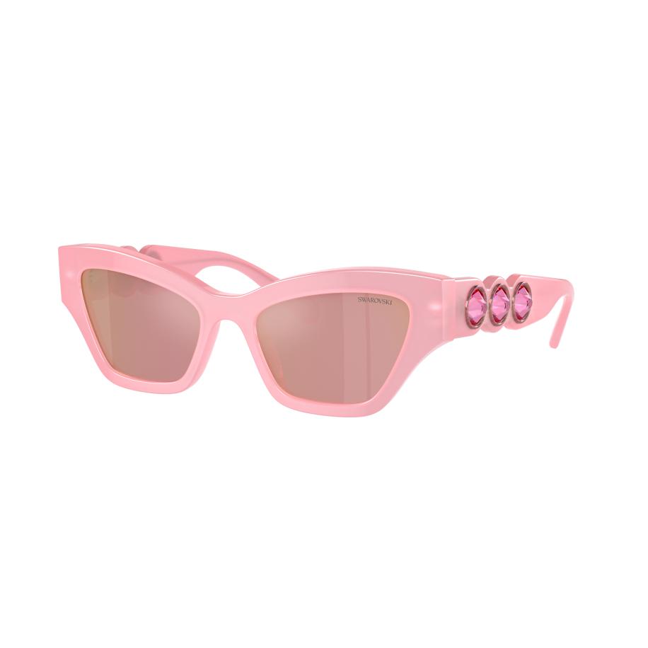 Swarovski Vrouwelijk Sunglass SK6021 - Framekleur: Melkachtig Roze, Lenskleur: Roze gespiegeld roze Roze