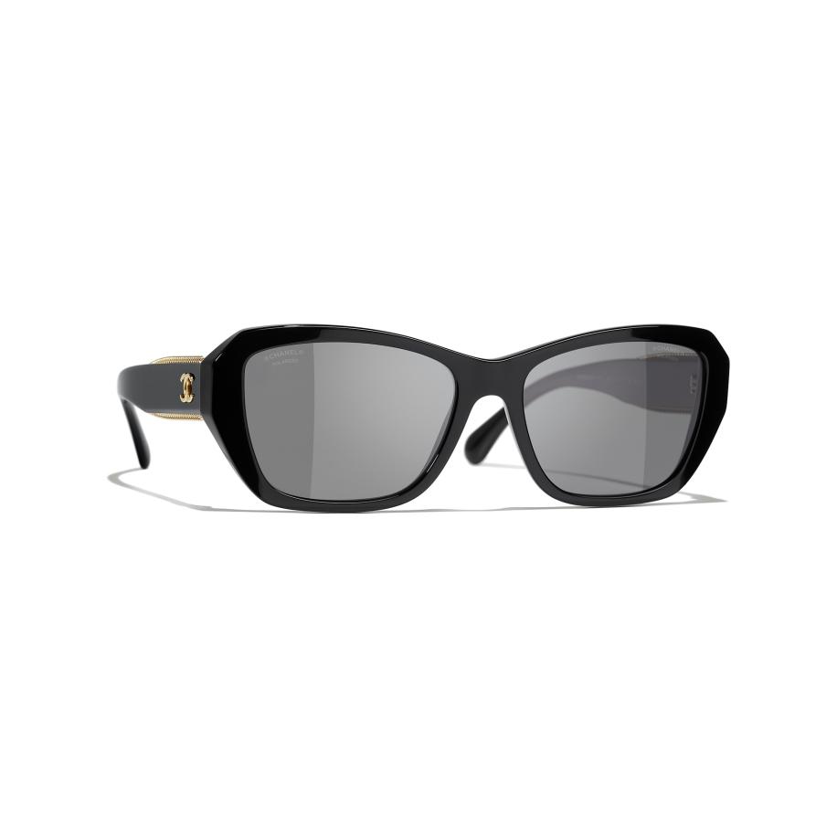 Chanel Vrouwelijk Sunglass Butterfly Sunglasses CH5516 - Framekleur: Zwart, Lenskleur: Zwart Zwart