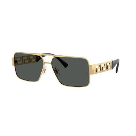 Versace Mannelijk Sunglass VE2290 - Framekleur: Goud, Lenskleur: Donkergrijs
