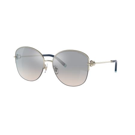 Tiffany & Co. Vrouwelijk Sunglass TF3082 - Framekleur: Lichtgoud, Lenskleur: Gradiënt blauw gespiegeld zilver
