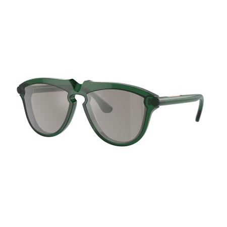 Burberry Mannelijk Sunglass BE4417U - Framekleur: Groen, Lenskleur: Lichtgrijs gespiegeld zilver