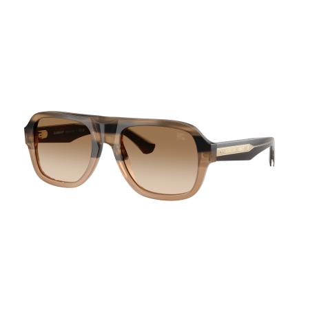 Burberry Mannelijk Sunglass BE4478 - Framekleur: Gestreept beige, Lenskleur: Bruin Gradiënt