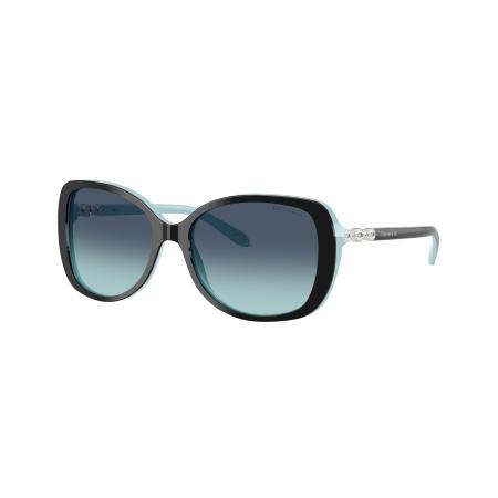 Tiffany & Co. Vrouwelijk Sunglass TF4121B - Framekleur: Zwart op Tiffany blauw, Lenskleur: Tiffany Blauw gradiënt