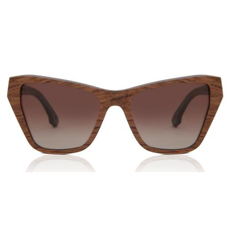 Heren Cat-eye Volledige rand Hout Bruin Zonnebril - Oh My Houtness!