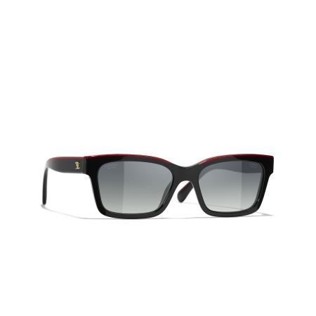 Chanel Vrouwelijk Sunglass Square Sunglasses CH5417 - Framekleur: Zwart, Lenskleur: Grijs