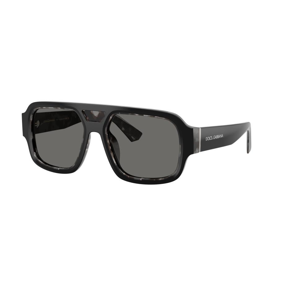 Dolce&Gabbana Mannelijk Sunglass DG4516 - Framekleur: Zwart op grijs Havana, Lenskleur: Grijs Grijs