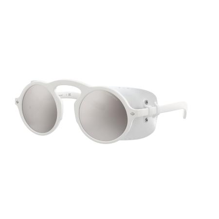 Giorgio Armani Mannelijk Sunglass AR8143Q - Framekleur: Wit, Lenskleur: Lichtgrijs gespiegeld zilver 80