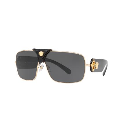 Versace Mannelijk Sunglass VE2207Q - Framekleur: Goud, Lenskleur: Donkergrijs