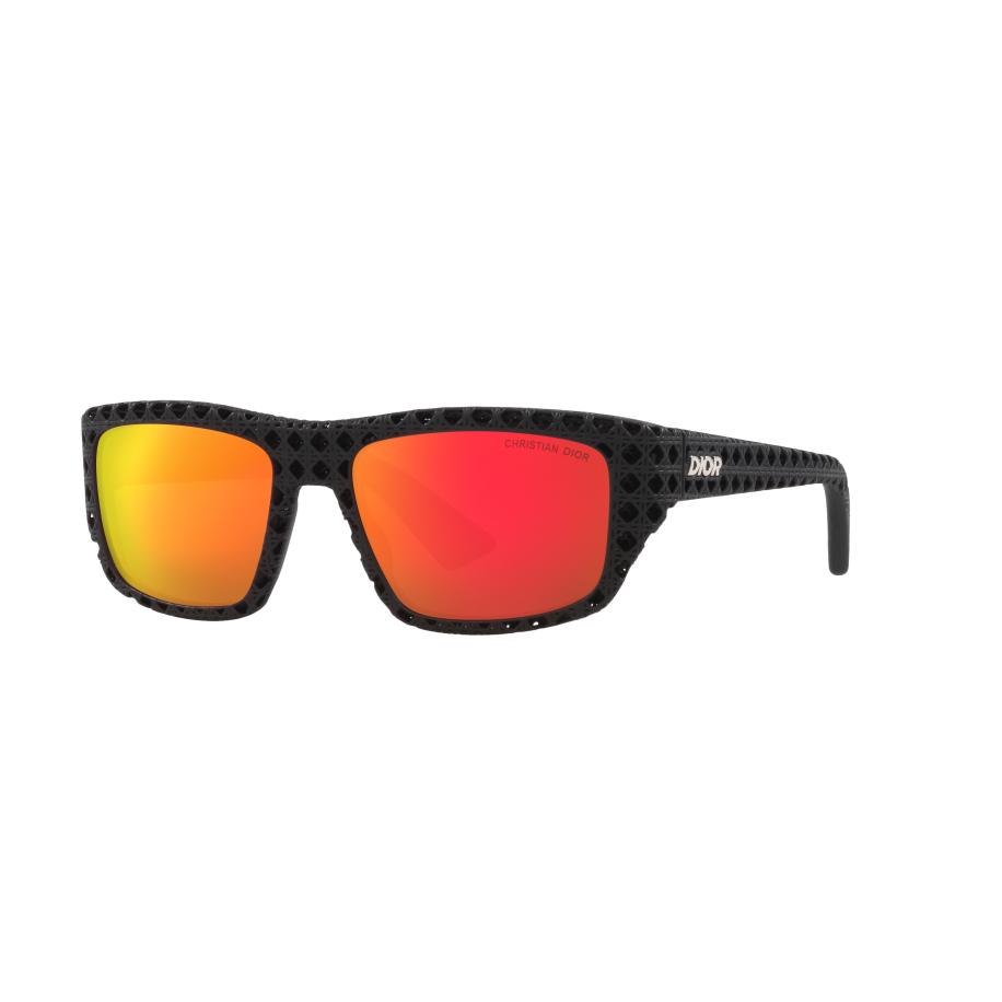 DIOR Mannelijk Sunglass Dior3D S1I Dm40127I - Framekleur: Zwartmat, Lenskleur: Rood Rood