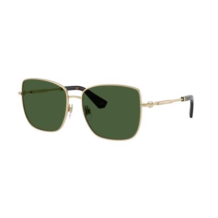 Burberry Vrouwelijk Sunglass BE3158 - Framekleur: Lichtgoud, Lenskleur: Donkergroen