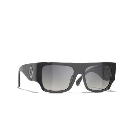 Chanel Vrouwelijk Sunglass Square Sunglasses CH5549 - Framekleur: Grijs, Lenskleur: Grijs
