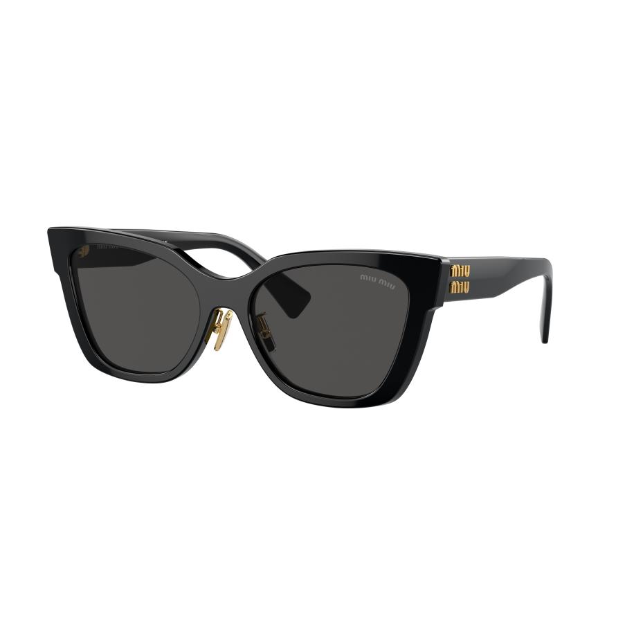 Miu Miu MU02ZS 1AB5S0 Zwart Dames Zonnebril Grijs