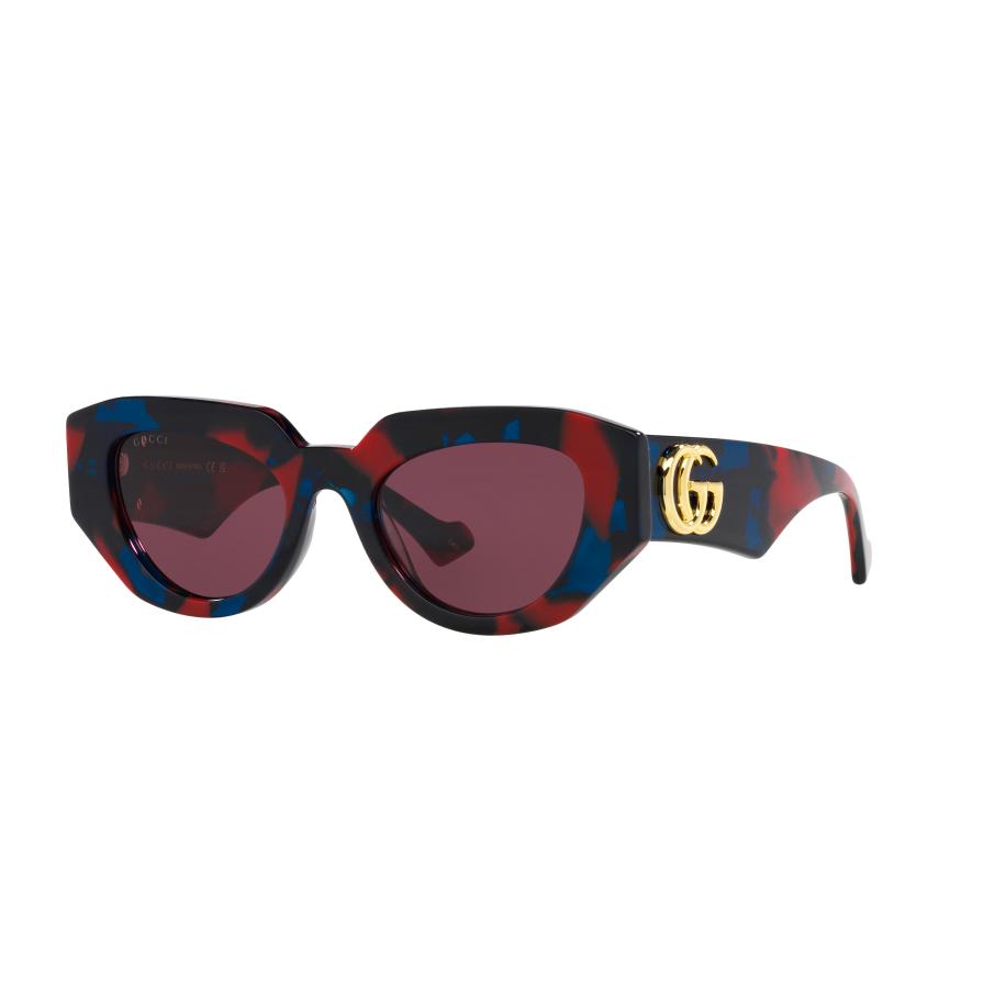 Gucci Vrouwelijk Sunglass GG1421S - Framekleur: Tortoise, Lenskleur: Paars Paars