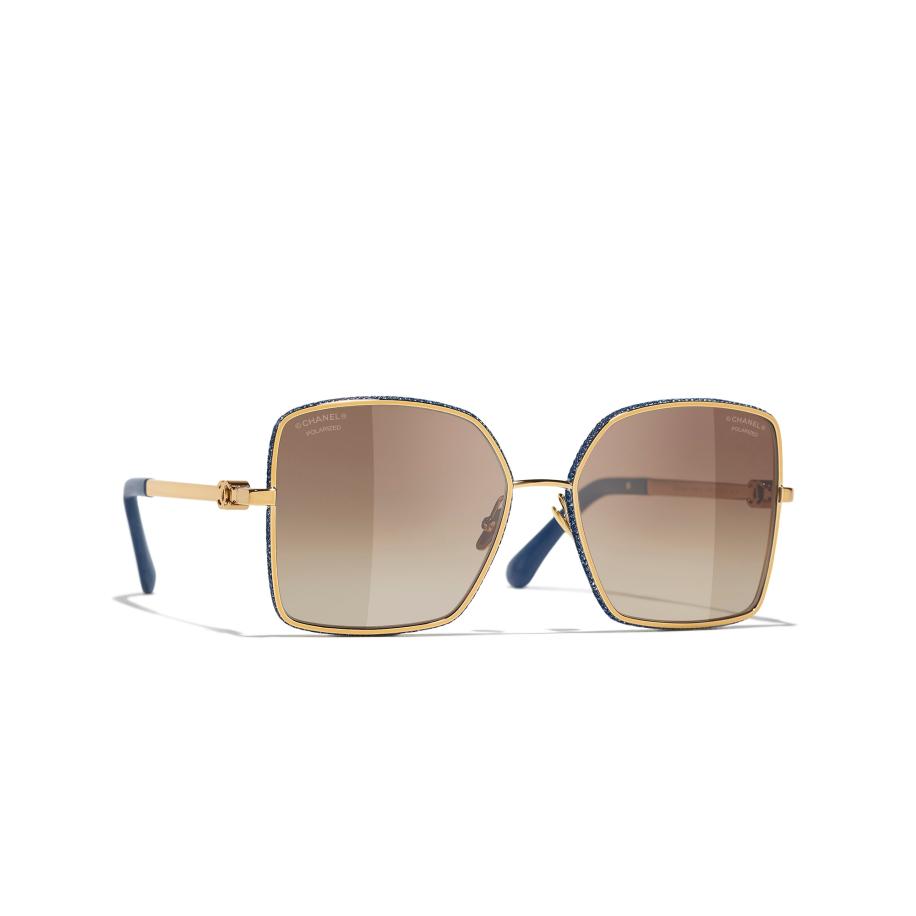 Chanel Vrouwelijk Sunglass Square Sunglasses CH4288Q - Framekleur: Amber-goud, Lenskleur: Bruin Bruin