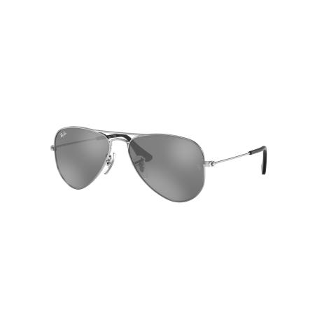 Ray-Ban Unisex Sunglass RB9506S Aviator Kids - Framekleur: Zilver, Lenskleur: Grijs/zilver