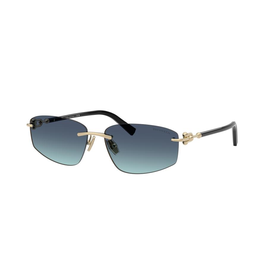 Tiffany & Co. Unisex Sunglass TF3114 - Framekleur: Lichtgoud, Lenskleur: Azuurblauw gradiënt blauw Blauw