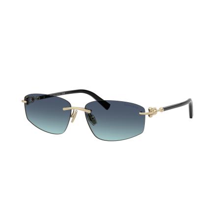 Tiffany & Co. Unisex Sunglass TF3114 - Framekleur: Lichtgoud, Lenskleur: Azuurblauw gradiënt blauw