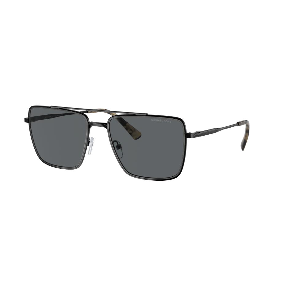 Michael Kors Mannelijk Sunglass MK1154 Blue Ridge - Framekleur: Glanzend zwart, Lenskleur: Donkergrijs effen Grijs