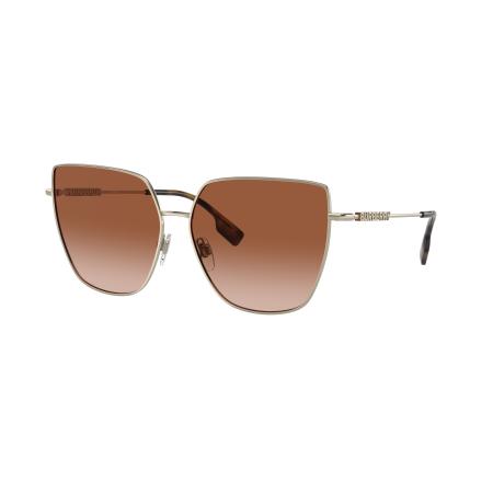 Burberry Vrouwelijk Sunglass BE3143 Alexis - Framekleur: Lichtgoud, Lenskleur: Bruin Gradiënt