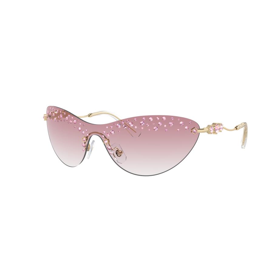 Swarovski Vrouwelijk Sunglass SK7023 - Framekleur: Lichtgoud, Lenskleur: Helder gradiënt roze Roze