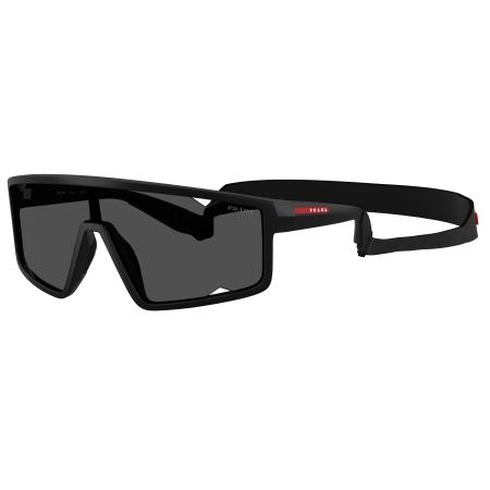 Prada Linea Rossa Mannelijk Sunglass PS A03S - Framekleur: Matzwart, Lenskleur: Donkergrijs