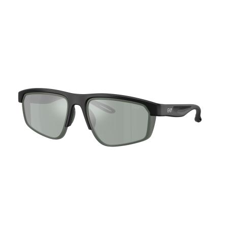 EA7 Mannelijk Sunglass Q74003 - Framekleur: Matzwart, Lenskleur: Petrol Green Mirror Silver