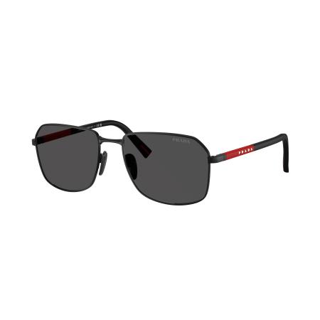 Prada Linea Rossa Mannelijk Sunglass PS A51S - Framekleur: Matzwart, Lenskleur: Donkergrijs