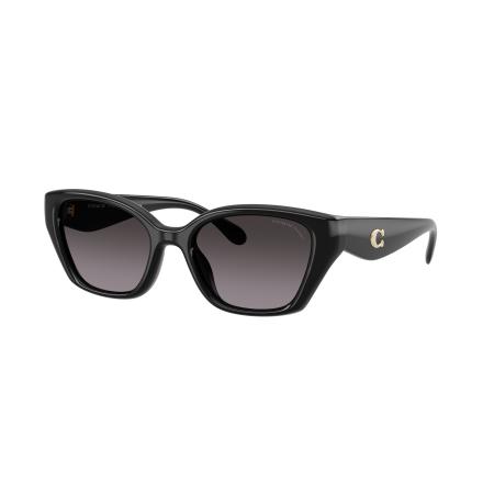 Coach Vrouwelijk Sunglass HC8434U CBY91 - Framekleur: Zwart, Lenskleur: Grijs gradiënt Polar