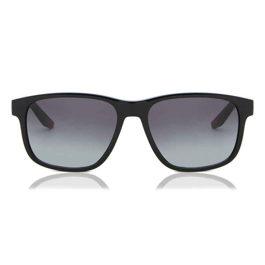 Prada Linea Rossa PS06YS 1AB09U Zwart Heren Zonnebril Grijs