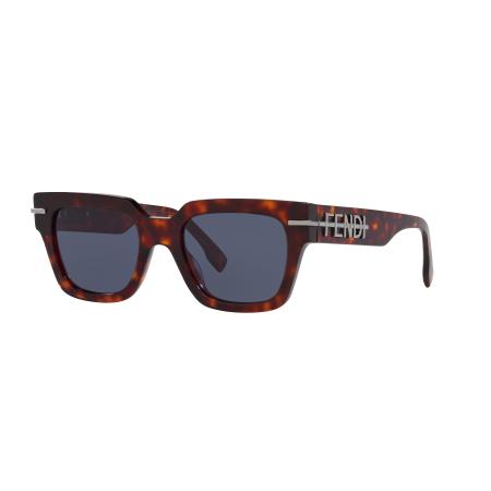 Fendi Mannelijk Sunglass FE40078I - Framekleur: Tortoise, Lenskleur: Blauw