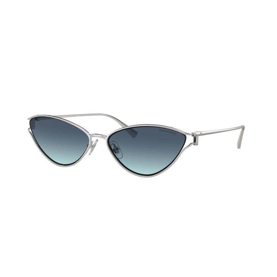 Tiffany & Co. Vrouwelijk Sunglass TF3095 - Framekleur: Zilver, Lenskleur: Azuurblauw gradiënt blauw Blauw