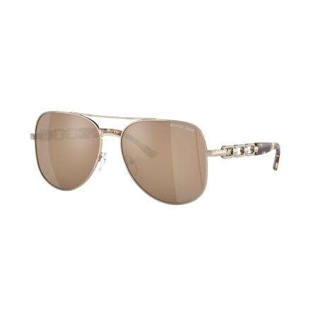 Michael Kors Vrouwelijk Sunglass MK1121 Chianti - Framekleur: Lichtgoud, Lenskleur: Goud Gespiegeld