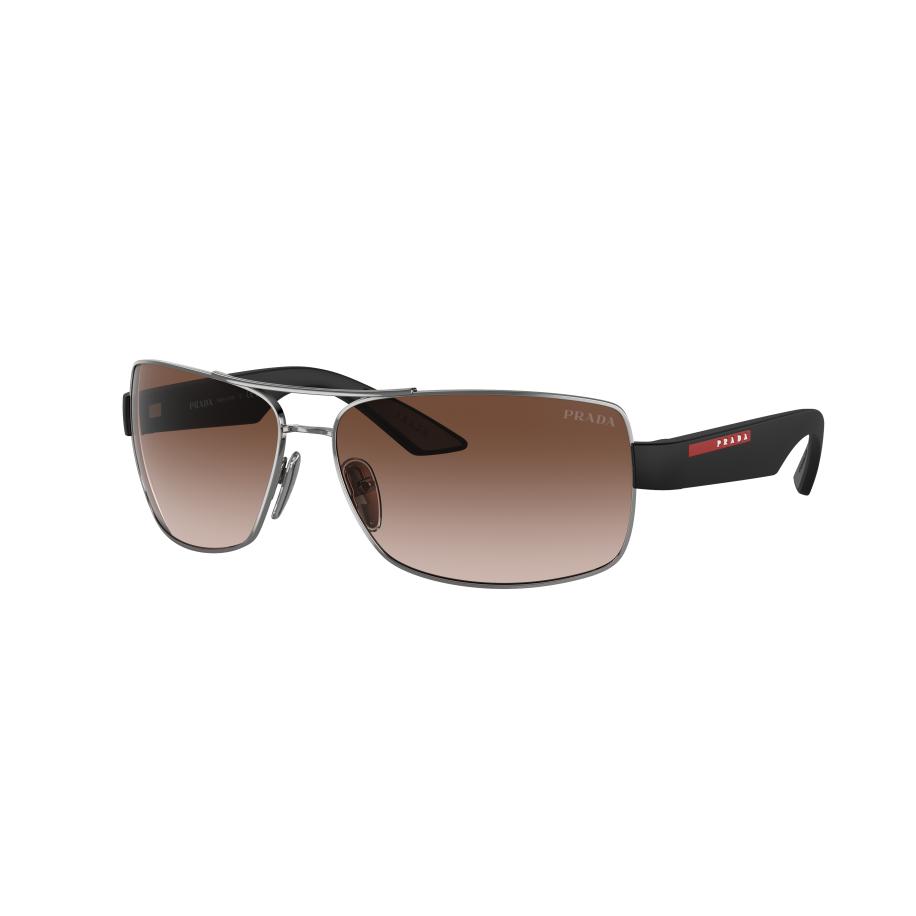 Prada Linea Rossa Mannelijk Sunglass PS 50ZS - Framekleur: Staalgrijs, Lenskleur: Gradiënt bruin Bruin