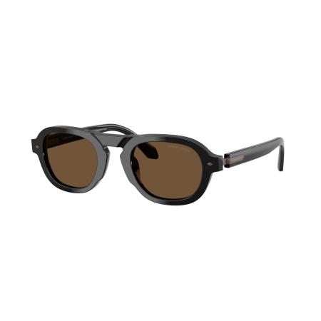 Giorgio Armani Mannelijk Sunglass AR8244 - Framekleur: Zwart, Lenskleur: Donkerbruin