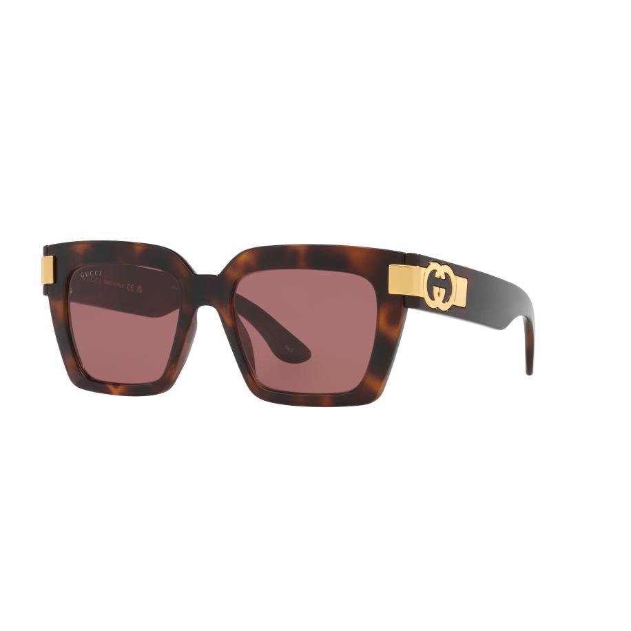 Gucci Vrouwelijk Sunglass GG1689S - Framekleur: Tortoise, Lenskleur: Paars Paars