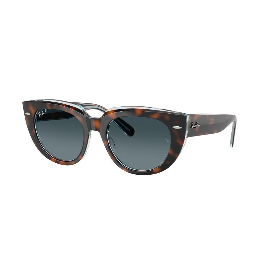Ray-Ban Vrouwelijk Sunglass RB2286 Doreen - Framekleur: Donker Havana op transparant multicolor, Lenskleur: Blauw gradiënt polar Multicolor