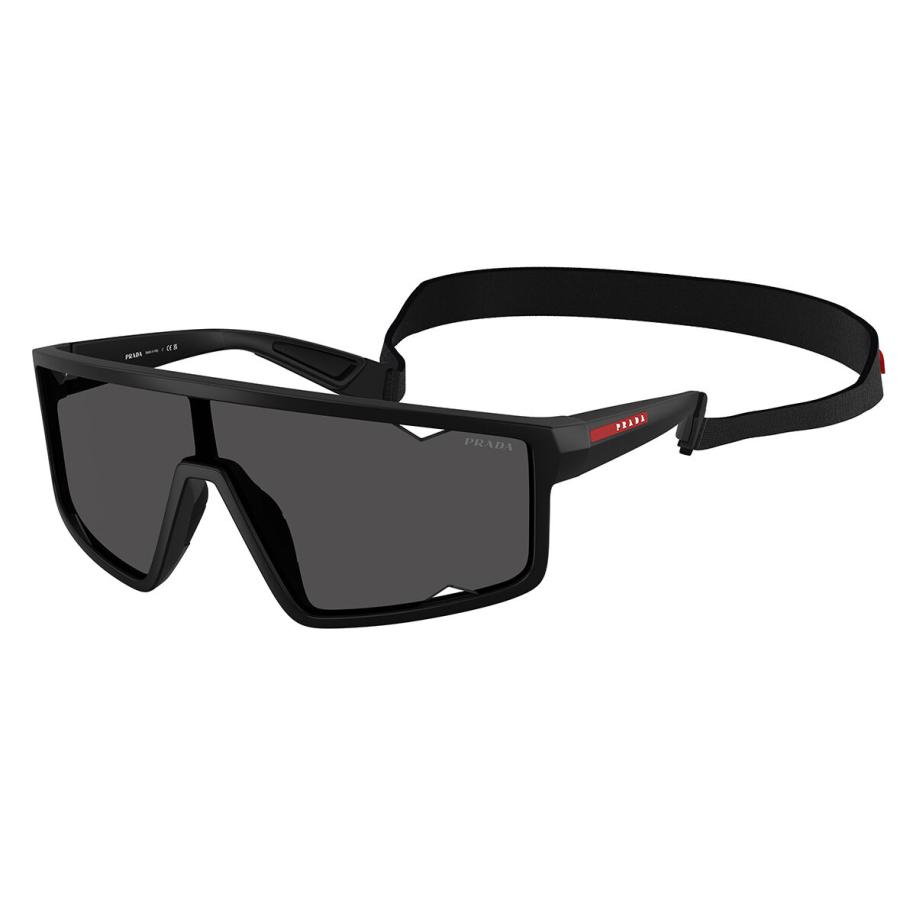 Prada Linea Rossa PS A03S 1BO5S0 Zwart Heren Zonnebril Grijs