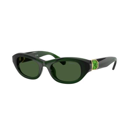 Swarovski Vrouwelijk Sunglass SK6036U - Framekleur: Melkachtig donkergroen, Lenskleur: Donkergroen