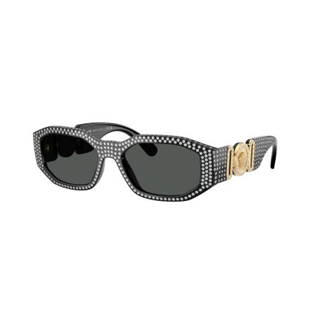 Versace Mannelijk Sunglass VE4361 Biggie - Framekleur: Zwart, Lenskleur: Donkergrijs