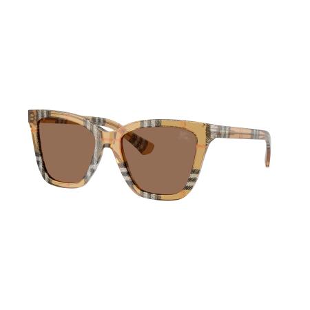 Burberry Vrouwelijk Sunglass BE4470 - Framekleur: Geruit zand, Lenskleur: Donkerbruin