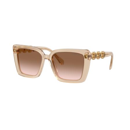 Swarovski Vrouwelijk Sunglass SK6032 - Framekleur: Beige transparant, Lenskleur: Gradiënt bruin