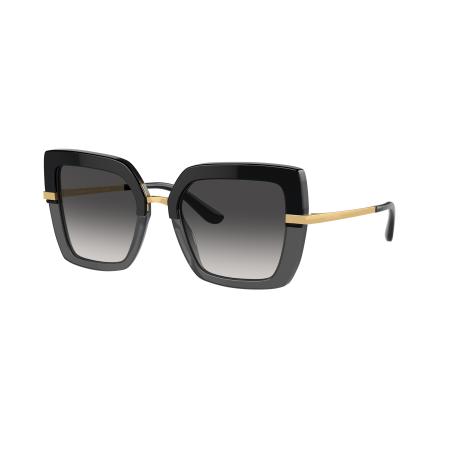 Dolce&Gabbana Vrouwelijk Sunglass DG4373 - Framekleur: Zwart op transparant zwart, Lenskleur: Lichtgrijs gradiënt zwart
