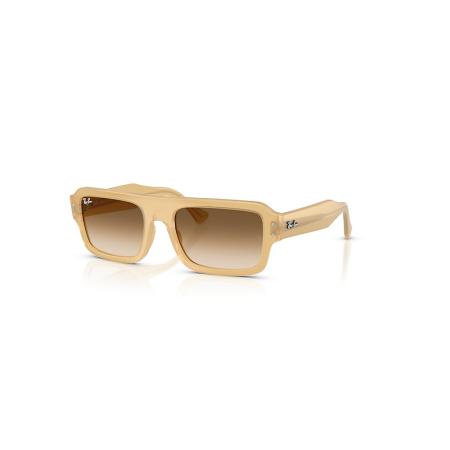 Ray-Ban Flacko Bio-based zonnebril Transparant Beige montuur Bruin glazen 53-20